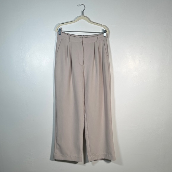 Abercrombie & Fitch High Rise Wide Leg Trousers Size 12 Beige CBK Style - Picture 6 of 15